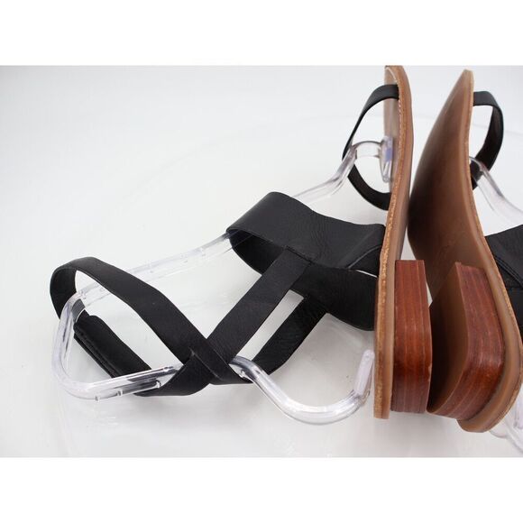 Franco Sarto Womens Tanara Leather Sandal Black Size 11M Ankle Wrap Gladiator - Picture 5 of 13